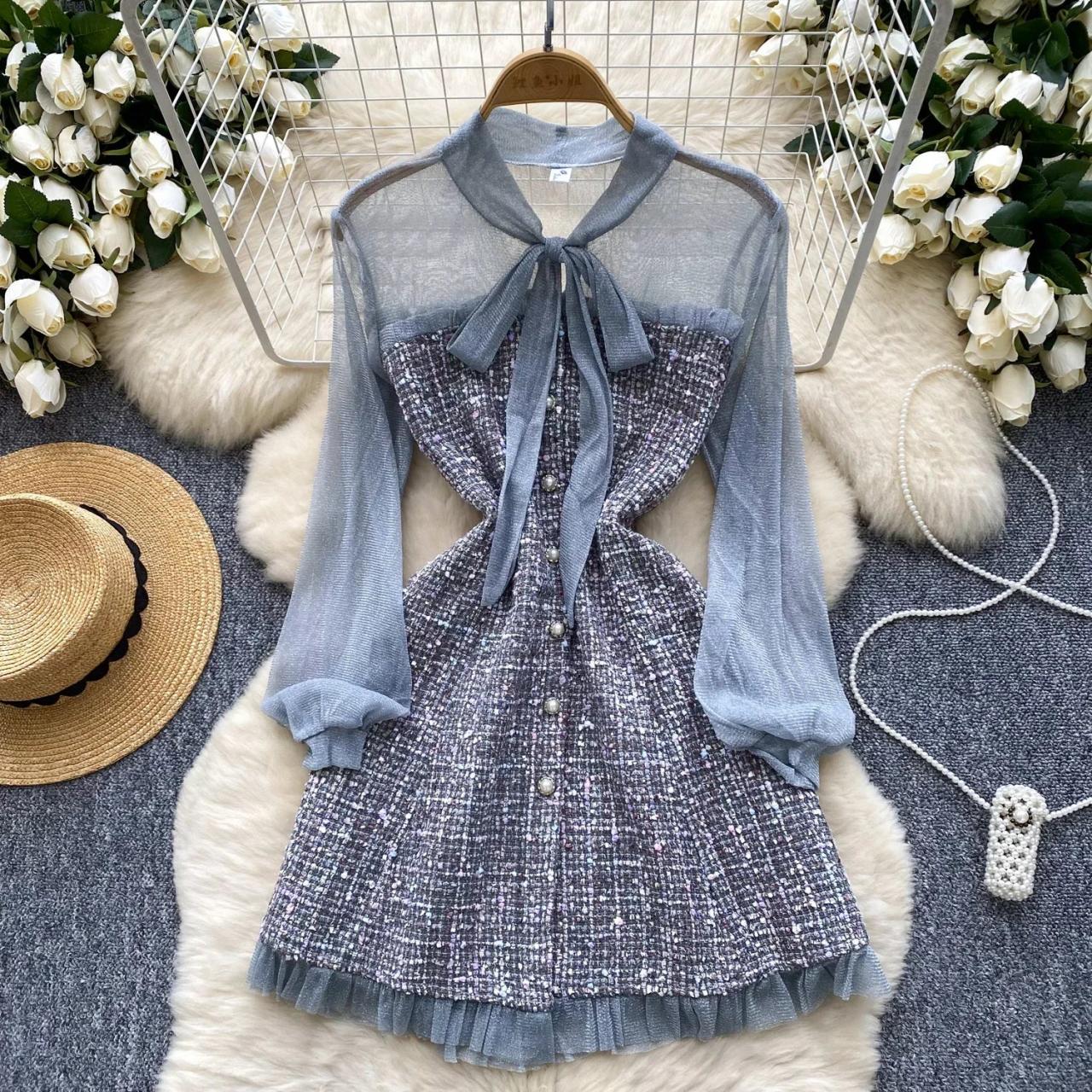 white christmas dresses Betty Black Tweed Dress – Rachel Walters main image 0