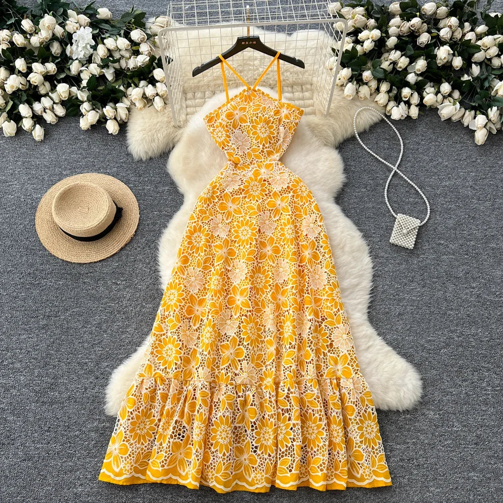 Sunflower halter dress outlet