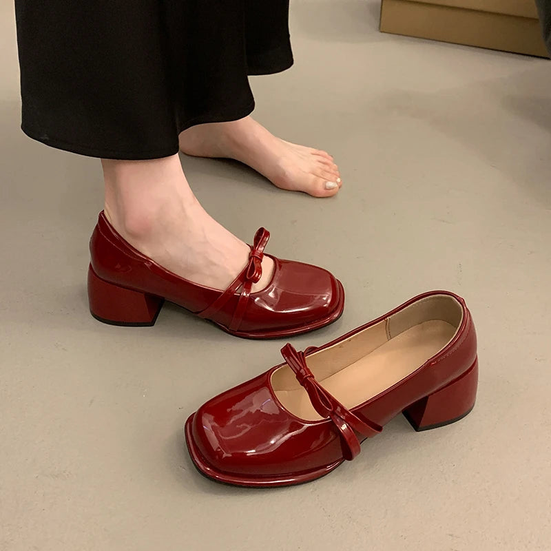 cherry red dress shoes Public Desire Lace Up Shoes in cherry Red