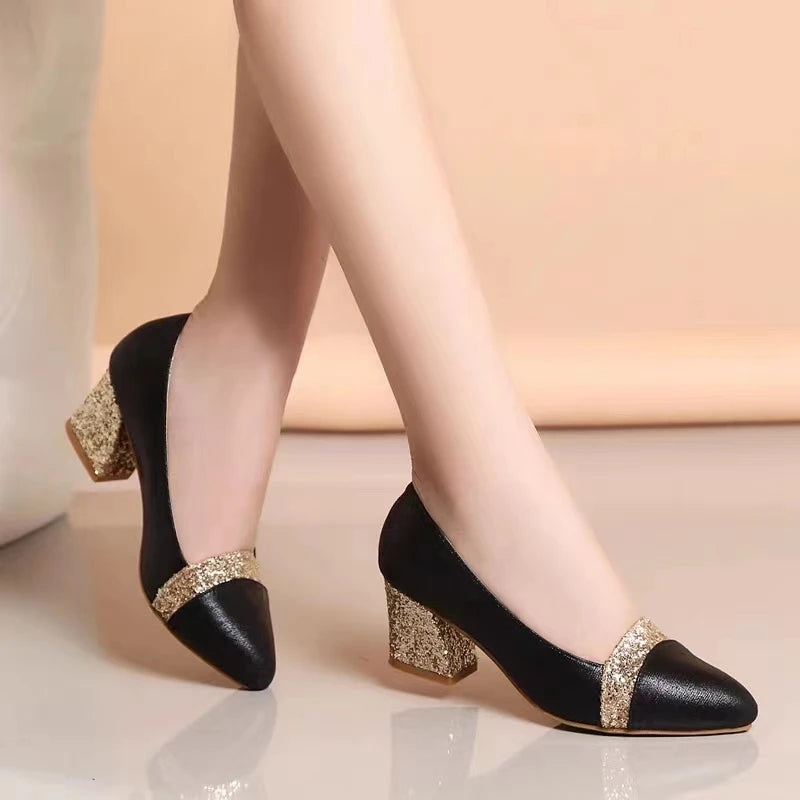 green emerald velvet dress Wedtrend Women's Cross Strap Block Heel Sandals Fashion Buckle Dress Party Shoes, Silver / US7