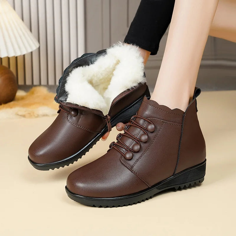 Womens Warm Fleece Lined Winter Ankle Boots