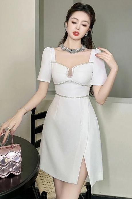 elegant prom dress with sleeves White Simple Homecoming Dress,Short Prom Dresses,Cheap Prom Dresses –  Simidress main image 0