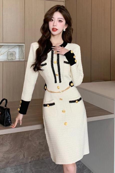 formal sweater dress women Sadie Formal Long Sleeve Sequin Mini Dress main image 1