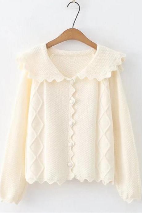 Fashionable Contrasting Bow Casual Lace-up Knitted Cardigan