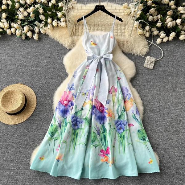 Bow Tie Waist Floral Dress