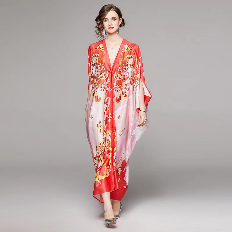 Floral Mesh Kimono Robe