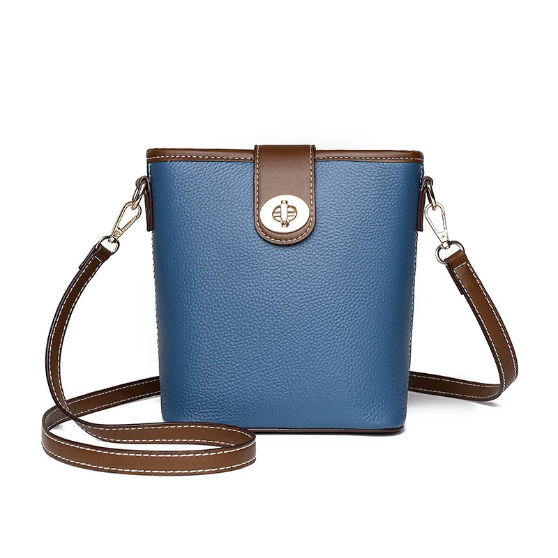 Two-tone Leather Voyou Crossbody Bag