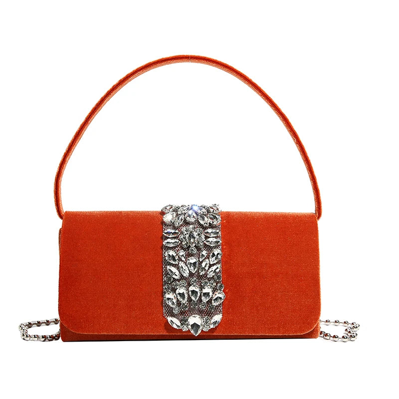 Velvet Clutch- Green main image 1