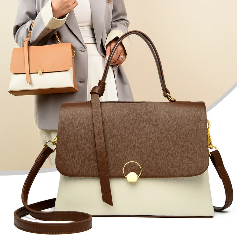 Soft Leather Shoulder Tote Bag Multiple Colors main image 0
