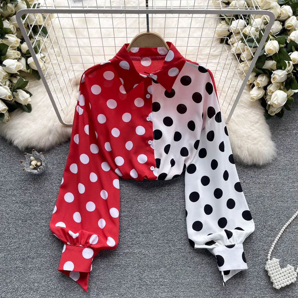 Two Tone Swiss Dot Blouse main image 0