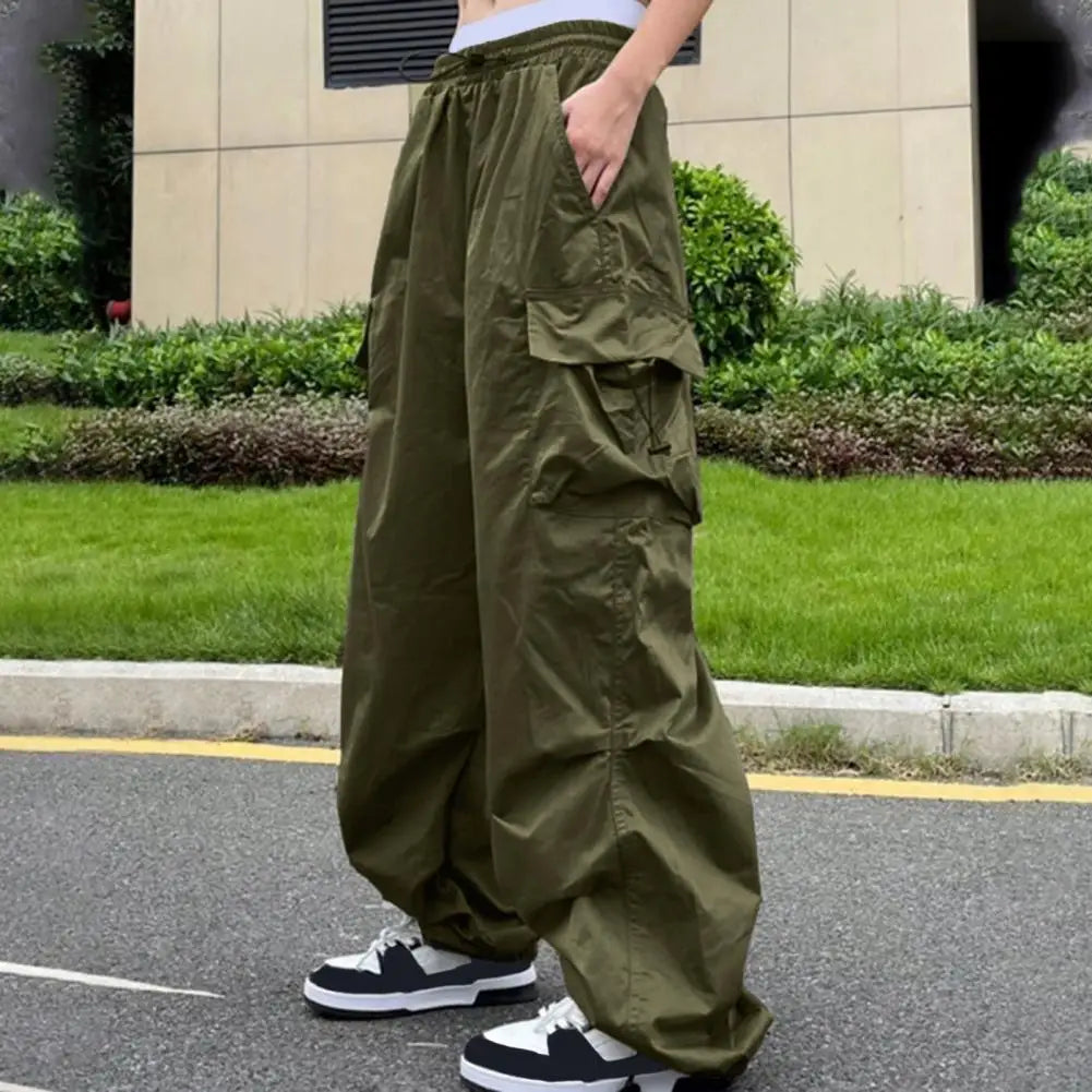 loose-fit-olive-green-cargo-pants-unisex-on-luulla