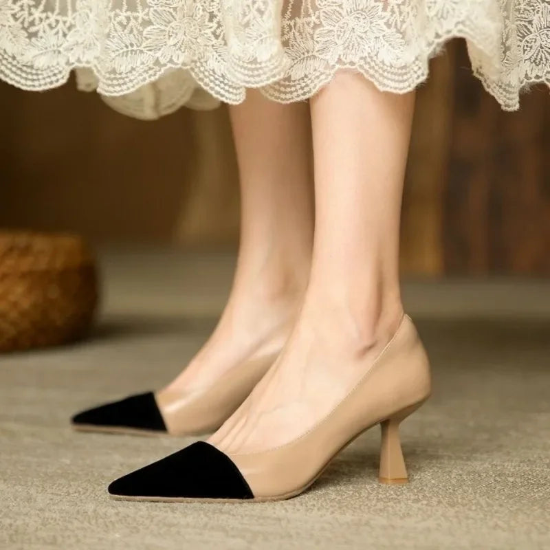 Clear Pointed Toe Block High Heel Pumps main image 1